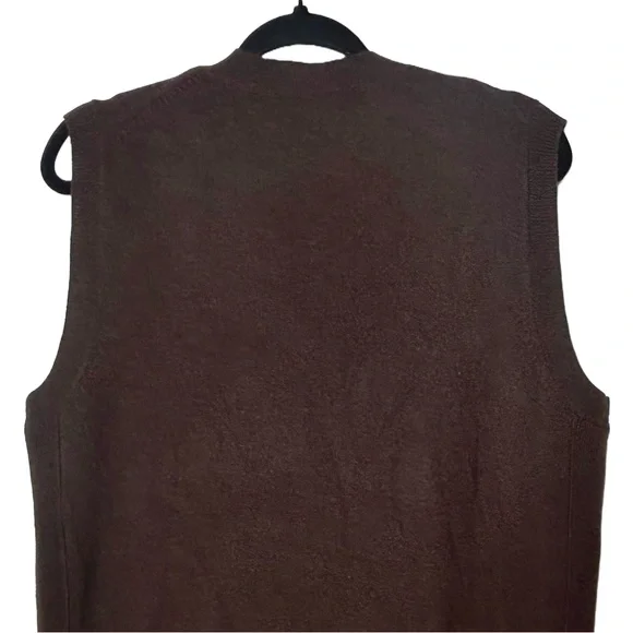 NWT Madewell Cashmere V-Neck Sweater Vest in Molasses Brown, Size Medium - Picture 8 of 11